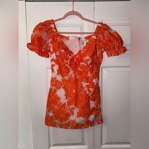 Hello Molly NWOT Orange Mini Dress‎ Size USA SMALL